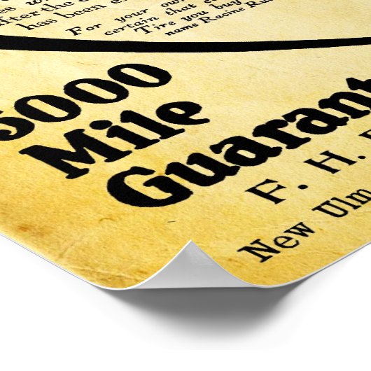 Vintages Reifenzeichen - Racine Tire Company Poster (Ecke)