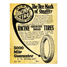 Vintages Reifenzeichen - Racine Tire Company