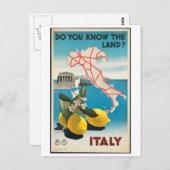 Vintages Reise Italiens - Italiens Plakat Postkarte (Vorne/Hinten)