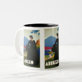 Vintages Reise-Plakat Abruzzos, Italien Zweifarbige Tasse (Vorderseite Links)