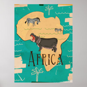 Vintages Reise-Plakat Afrikas Poster
