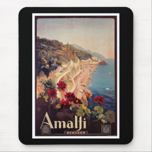 Vintages Reise-Plakat Amalfis, Italien Mousepad