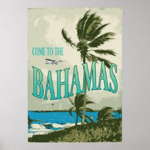 Vintages Reise-Plakat Bahamas Poster