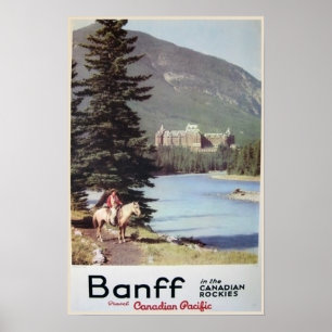 Vintages Reise-Plakat Banff-KanadierRockies Poster
