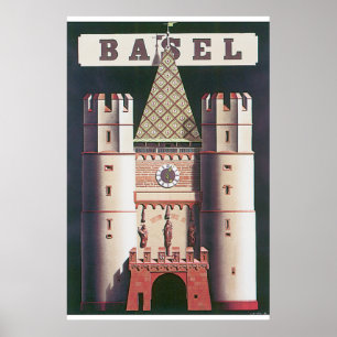 Vintages Reise-Plakat Basels Poster