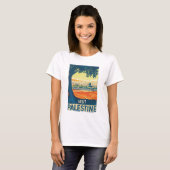 Vintages Reise-Plakat Besuchs-Palästinas T-Shirt (Vorne ganz)