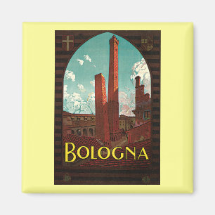 Vintages Reise-Plakat, Bologna, Italien Magnet
