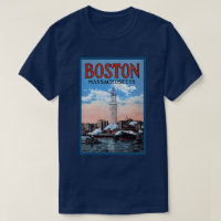 Vintages Reise-Plakat Boston-Hafen-Massachusetts