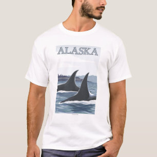 Vintages Reise-Plakat der Orca-Wal-#1- T-Shirt