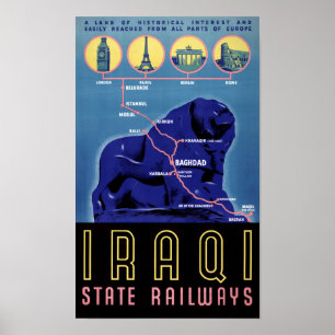 Vintages Reise-Plakat des Iraks wieder hergestellt Poster