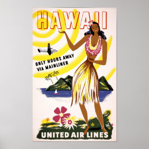 Vintages Reise-Plakat Hawaiis wieder hergestellt Poster