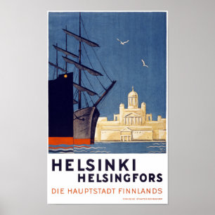 Vintages Reise-Plakat Helsinkis wieder hergestellt Poster