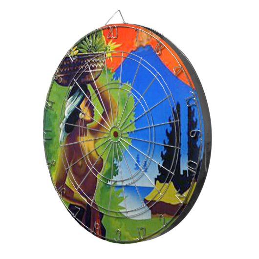 Vintages Reise-Plakat Indonesiens Bali Dartscheibe (Vorderseite rechts)