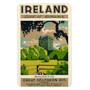 Vintages Reise-Plakat-Irland-Geschwätz-Schloss Magnet