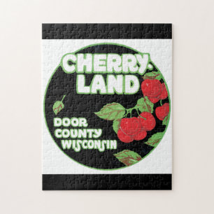 Vintages Reise-Plakat Kirschland-Wisconsins Puzzle