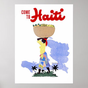 Vintages Reise-Plakat kommen nach Haiti Poster