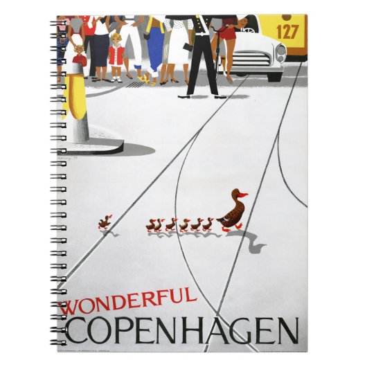 Vintages Reise-Plakat Kopenhagens wieder Notizblock (Vorderseite)