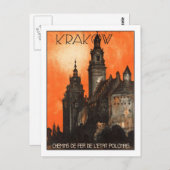 Vintages Reise-Plakat, Krakau Postkarte (Vorne/Hinten)
