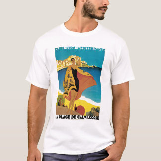 Vintages Reise-Plakat La-Strand-Des Calvi T-Shirt