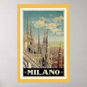 Vintages Reise-Plakat Mailands Italien Poster