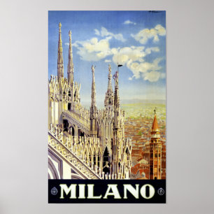 Vintages Reise-Plakat Mailands Italien wieder Poster