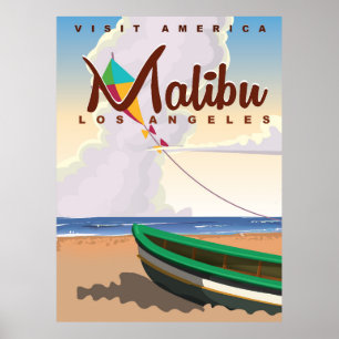 Vintages Reise-Plakat Malibus Kalifornien Poster