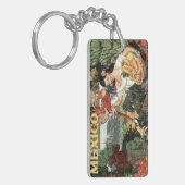 Vintages Reise-Plakat Mexikos Schlüsselanhänger (Vorderseite links)