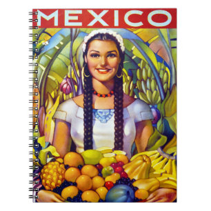 Vintages Reise-Plakat Mexikos wieder hergestellt Notizblock