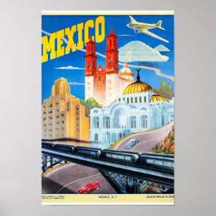 Vintages Reise-Plakat Mexikos wieder hergestellt Poster