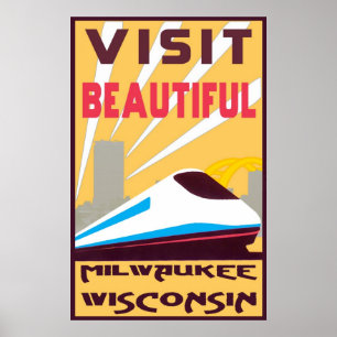 VINTAGES REISE-PLAKAT - MILWAUKEE, WISCONSIN POSTER