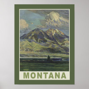 Vintages Reise-Plakat Montanas Poster