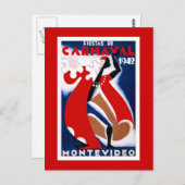 Vintages Reise-Plakat "Montevideos" Postkarte (Vorne/Hinten)