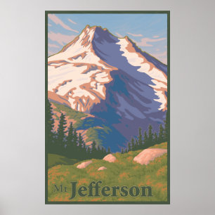 Vintages Reise-Plakat Mt. Jefferson Poster