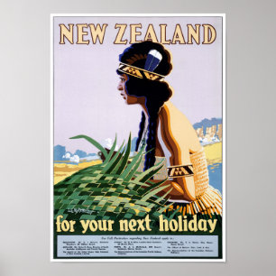 Vintages Reise-Plakat Neuseelands wieder Poster