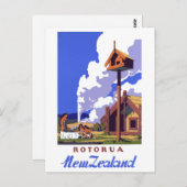 Vintages Reise-Plakat Neuseelands wieder Postkarte (Vorne/Hinten)