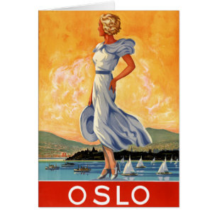 Vintages Reise-Plakat Oslos Norwegen wieder