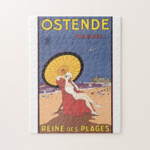 Vintages Reise-Plakat Ostende-Belgique Puzzle