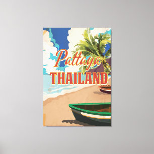 Vintages Reise-Plakat Pattayas Thailand Leinwanddruck
