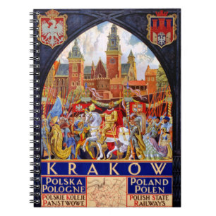 Vintages Reise-Plakat Polens Krakau wieder Notizblock