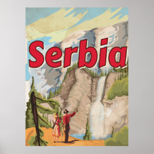 Vintages Reise-Plakat Serbiens Poster