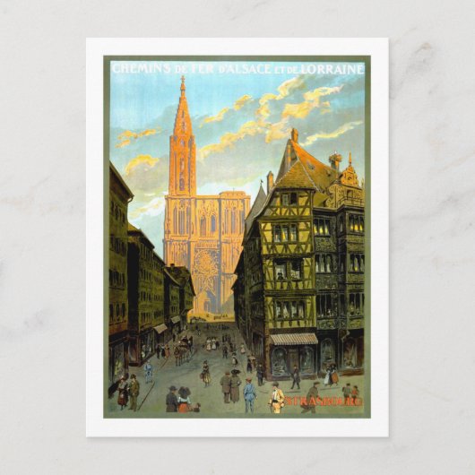 Vintages Reise-Plakat, Straßburg Postkarte (Vorderseite)