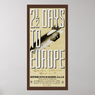 Vintages Reise-Plakat Zeppelin-Hindenburgs Poster