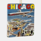 Vintages Reiseflugzeug von Retro Chicago Keramikornament (Rechts)