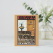 Vintages Reisen in Italien und Perugia Postkarte (Stehend Vorderseite)