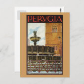 Vintages Reisen in Italien und Perugia Postkarte (Vorne/Hinten)