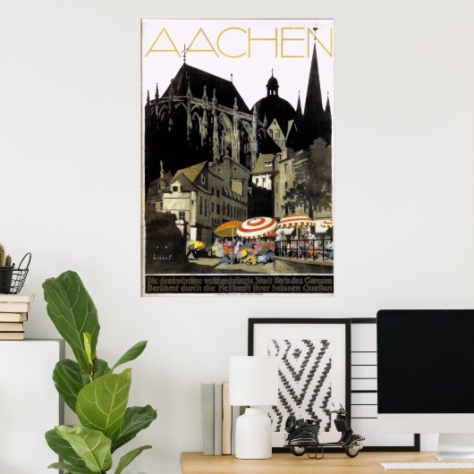 Vintages Reiseplakat Aachen Deutschland Poster (Heimbüro)