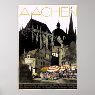 Vintages Reiseplakat Aachen Deutschland Poster