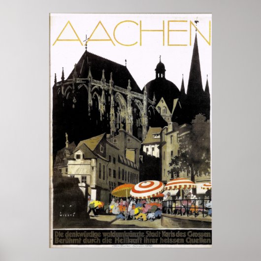 Vintages Reiseplakat Aachen Deutschland Poster (Vorne)