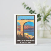 Vintages Reiseplakat an der Côte d'Azur Postkarte (Stehend Vorderseite)