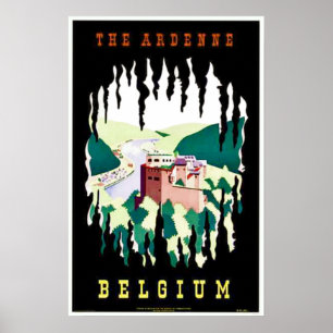 Vintages Reiseplakat Ardenne Belgium Poster